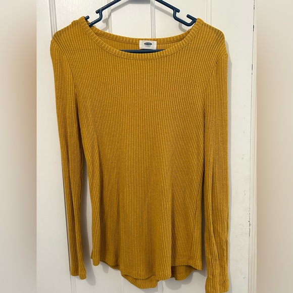 Ribbed mustard long sleeve tee - Picture 1 of 5